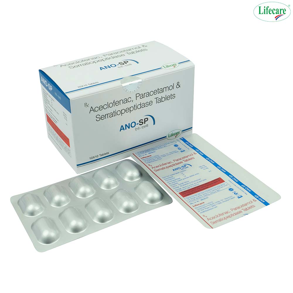 Aceclofenac 100, Paracetamol 325 & Serratiopeptidase 15 mg Tablets