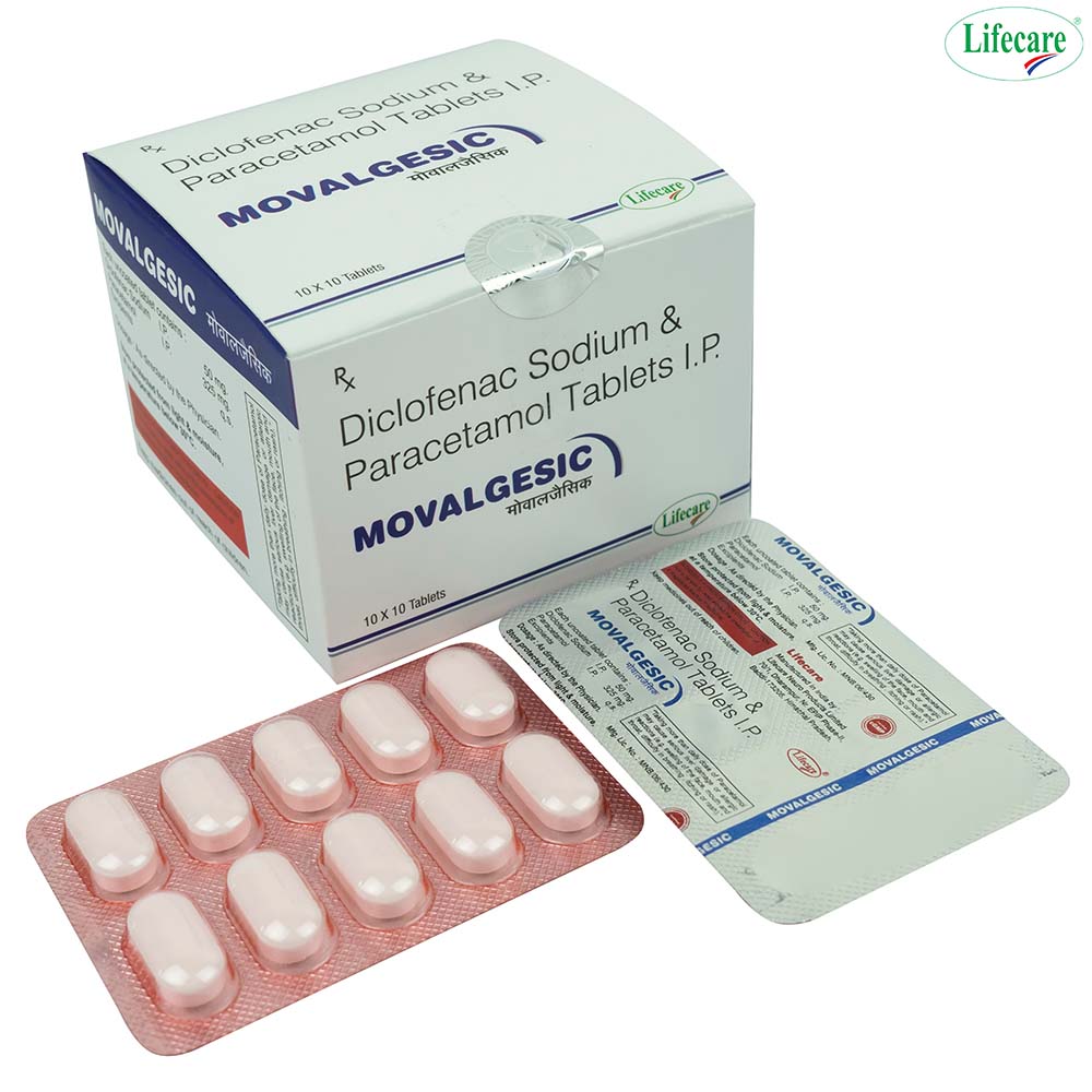 Diclofenac Potassium 50 mg, Paracetamol 325 mg & Serratiopeptidase 10/15 mg Tablets